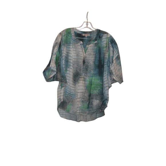 Jennifer Lopez Tops - Jennifer Lopez Blouse Women Green-White M
